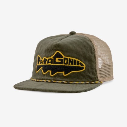 Sztruksowa czapka z daszkiem Patagonia Fly Catcher Hat - Wild Waterline Industrial Green